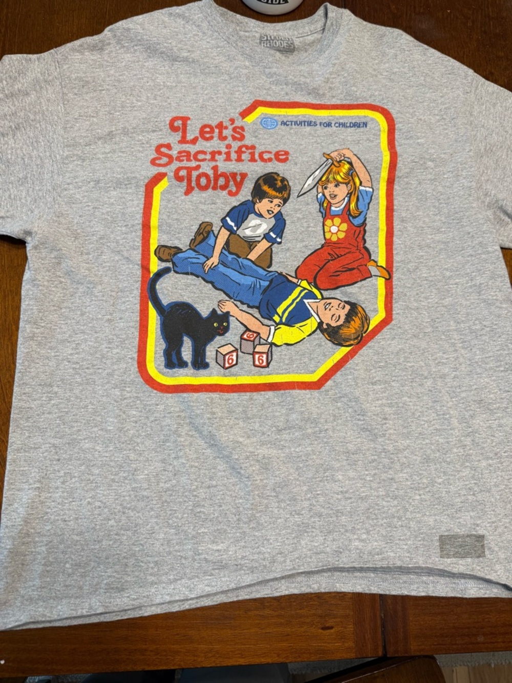 Let's Sacrifice Toby T-Shirt Graphic Print Gray Steven Rhodes XL Mens Tee